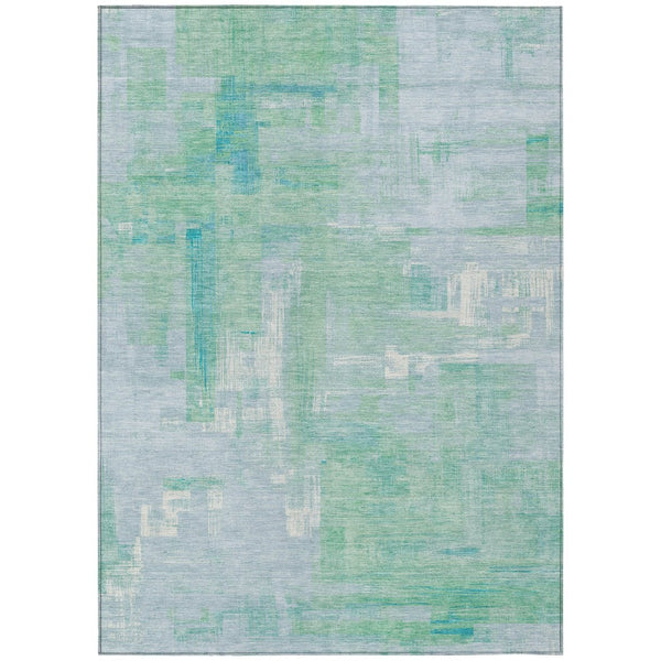 HomeRoots 5' Sky Blue Abstract Washable Indoor Outdoor Area Rug - Stylish, Durable, and Easy to Clean for Any Space 5' X 8' 609221