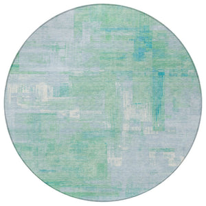 HomeRoots 5' Sky Blue Abstract Washable Indoor Outdoor Area Rug - Stylish, Durable, and Easy to Clean for Any Space 8' Round 609222