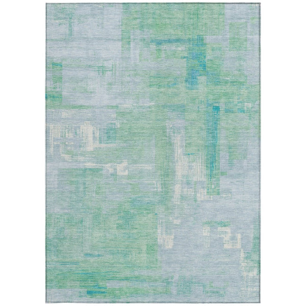 HomeRoots 5' Sky Blue Abstract Washable Indoor Outdoor Area Rug - Stylish, Durable, and Easy to Clean for Any Space 8' X 10' 609223