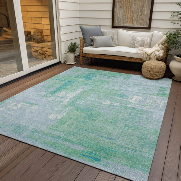 HomeRoots 5' Sky Blue Abstract Washable Indoor Outdoor Area Rug - Stylish, Durable, and Easy to Clean for Any Space 8' X 10' 609223