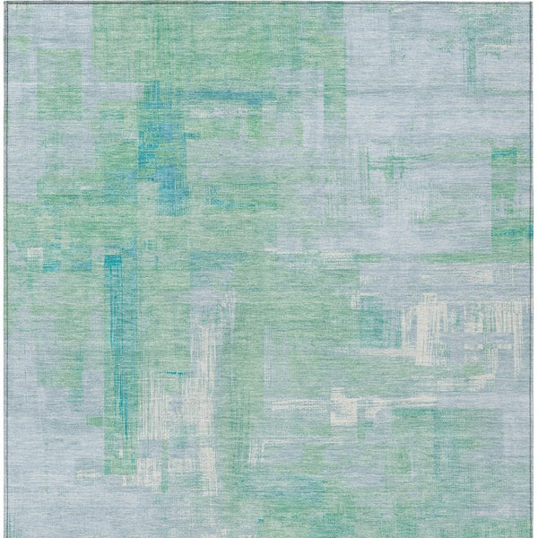 HomeRoots 5' Sky Blue Abstract Washable Indoor Outdoor Area Rug - Stylish, Durable, and Easy to Clean for Any Space 8' X 10' 609223