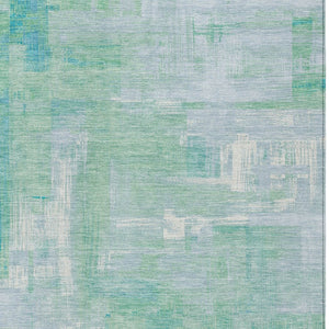 HomeRoots 5' Sky Blue Abstract Washable Indoor Outdoor Area Rug - Stylish, Durable, and Easy to Clean for Any Space 10' X 14' 609225