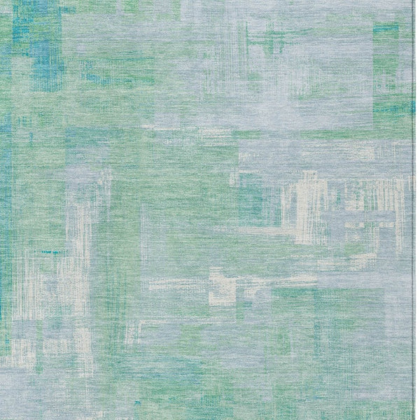 HomeRoots 5' Sky Blue Abstract Washable Indoor Outdoor Area Rug - Stylish, Durable, and Easy to Clean for Any Space 10' X 14' 609225