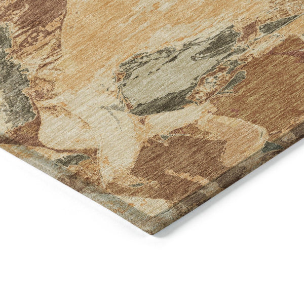 HomeRoots 5' Copper and Orange Abstract Area Rug – Stylish, Washable Design for Indoor and Outdoor Spaces 5' X 8' 609233