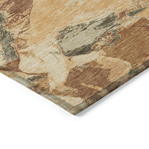 HomeRoots 5' Copper and Orange Abstract Area Rug – Stylish, Washable Design for Indoor and Outdoor Spaces 10' X 14' 609237