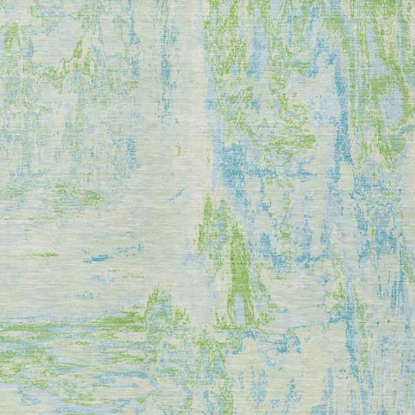 HomeRoots 5' Modern Abstract Mint Green and Blue Area Rug for Indoor Outdoor Use - Durable and Washable Design 5' X 8' 609275