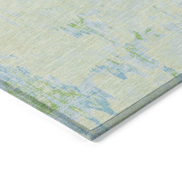 HomeRoots 5' Modern Abstract Mint Green and Blue Area Rug for Indoor Outdoor Use - Durable and Washable Design 8' X 10' 609277
