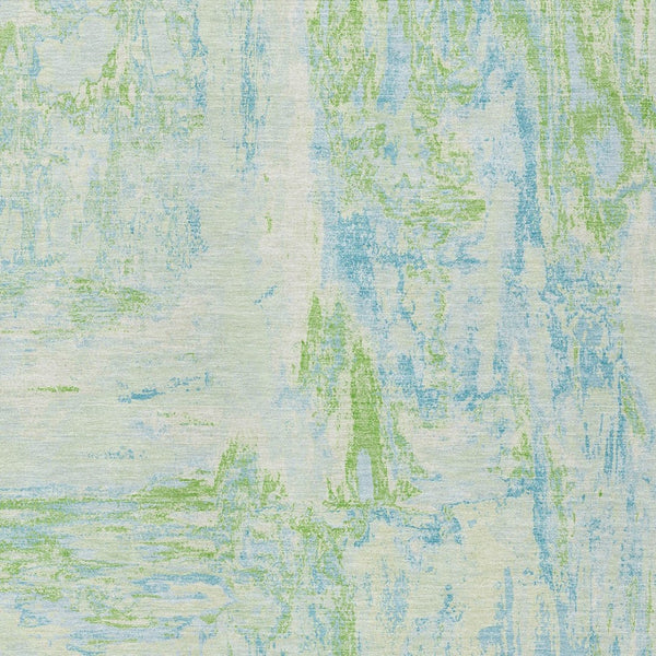 HomeRoots 5' Modern Abstract Mint Green and Blue Area Rug for Indoor Outdoor Use - Durable and Washable Design 10' X 14' 609279