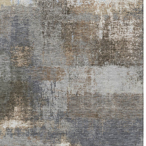 HomeRoots 5' Stylish Khaki and Brown Abstract Area Rug - Washable, Durable for Indoor & Outdoor Spaces 5' X 8' 609293
