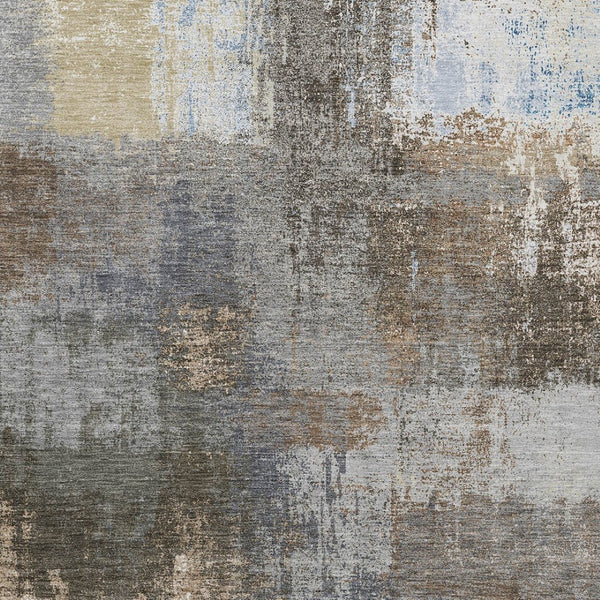 HomeRoots 5' Stylish Khaki and Brown Abstract Area Rug - Washable, Durable for Indoor & Outdoor Spaces 8' X 10' 609295