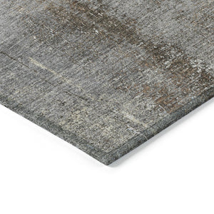 HomeRoots 5' Stylish Khaki and Brown Abstract Area Rug - Washable, Durable for Indoor & Outdoor Spaces 9' X 12' 609296
