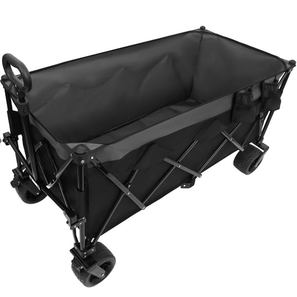English Elm 51-inch Heavy Duty Folding Utility Wagon with All-terrain Wheels and 480lb Steel Frame W2932P289386