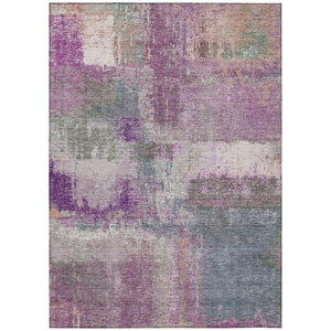 HomeRoots 5' Vibrant Lavender and Purple Abstract Area Rug - Washable Design for Indoor and Outdoor Spaces 5' X 8' 609305