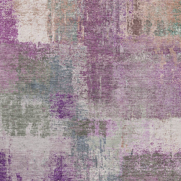 HomeRoots 5' Vibrant Lavender and Purple Abstract Area Rug - Washable Design for Indoor and Outdoor Spaces 5' X 8' 609305