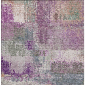 HomeRoots 5' Vibrant Lavender and Purple Abstract Area Rug - Washable Design for Indoor and Outdoor Spaces 9' X 12' 609308