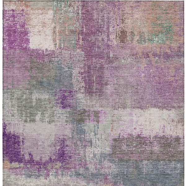 HomeRoots 5' Vibrant Lavender and Purple Abstract Area Rug - Washable Design for Indoor and Outdoor Spaces 9' X 12' 609308