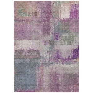 HomeRoots 5' Vibrant Lavender and Purple Abstract Area Rug - Washable Design for Indoor and Outdoor Spaces 10' X 14' 609309