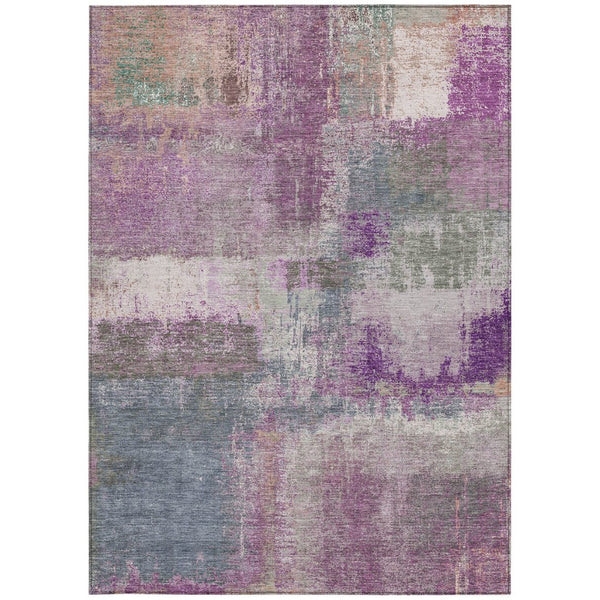 HomeRoots 5' Vibrant Lavender and Purple Abstract Area Rug - Washable Design for Indoor and Outdoor Spaces 10' X 14' 609309