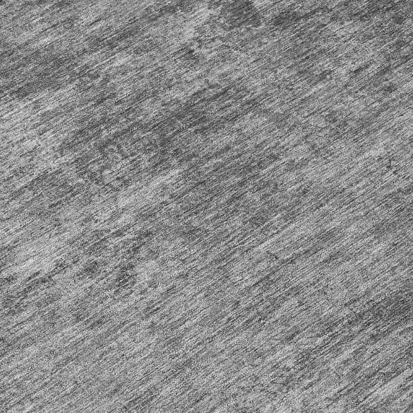 HomeRoots 5' Modern Abstract Gray and Smoky Black Washable Area Rug for Indoor and Outdoor Spaces 8' Round 609318