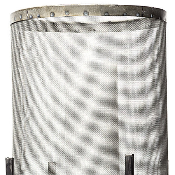 HomeRoots Set of Two Black Distressed Geometric Metal Lantern Holders – Modern Décor for Ambient Lighting 609331