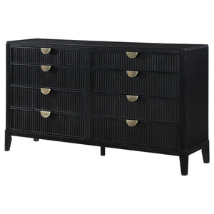 English Elm Mason Black 8-Drawer Dresser – Elegant Storage Solution With Antique Brass Accents For Modern Bedrooms B062P354068