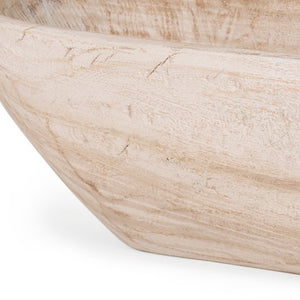 HomeRoots 26" Natural Solid Mango Wood Oval Centerpiece Bowl - Handcrafted Rustic Elegance for Home Decor 609341