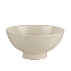 Homeroots 12" Cream Ceramic Round Pedestal Centerpiece Bowl - Artisan Crafted Elegance For Home Décor Display   609342