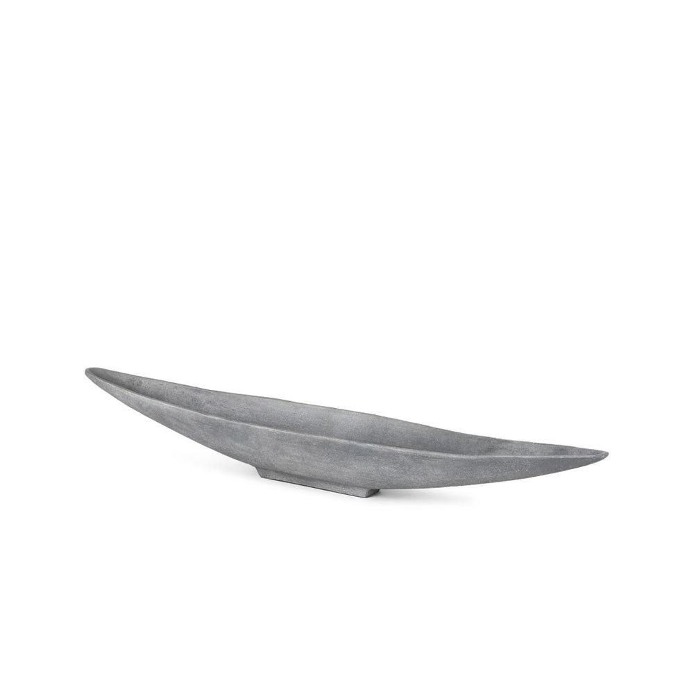 HomeRoots 32" Gray Cast Aluminum Oval Centerpiece Bowl - Elegant Handmade Décor for Modern & Rustic Spaces 609346