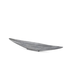 HomeRoots 32" Gray Cast Aluminum Oval Centerpiece Bowl - Elegant Handmade Décor for Modern & Rustic Spaces 609346