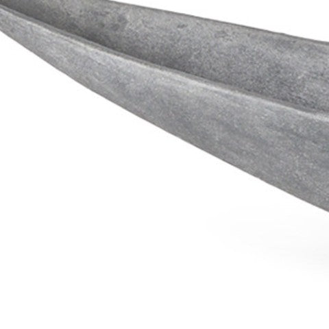 Homeroots 32" Gray Cast Aluminum Oval Centerpiece Bowl – Modern Handmade Decorative Tray For Unique Home Style   609346