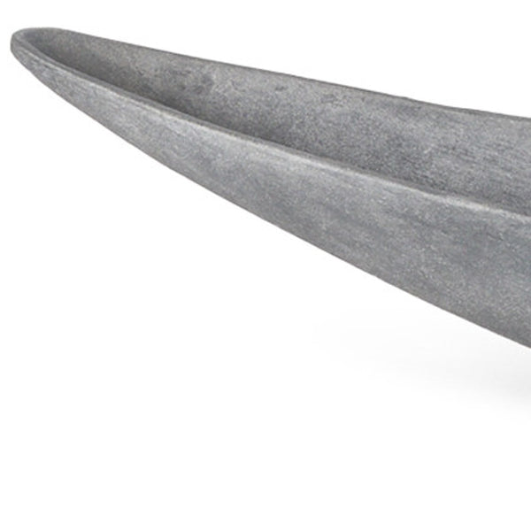 Homeroots 32" Gray Cast Aluminum Oval Centerpiece Bowl – Modern Handmade Decorative Tray For Unique Home Style   609346