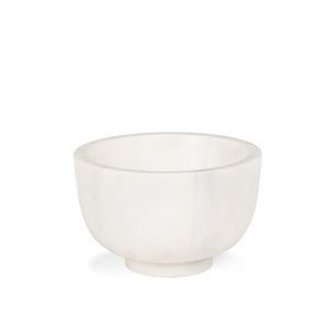 Homeroots 7" White Marble Round Decorative Bowl - Artisan-crafted Elegance For Serving & Home Décor Accents   609347