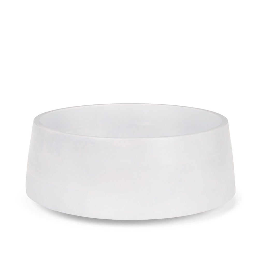 HomeRoots 14" Whitewashed Mango Wood Round Centerpiece Bowl - Handmade, Versatile Decor for Modern Spaces 609348