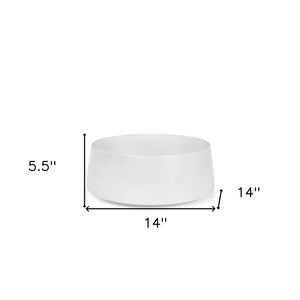 Homeroots 14" White Wood Round Centerpiece Bowl - Handcrafted Elegance For Your Table, Versatile Home Decor Piece   609348