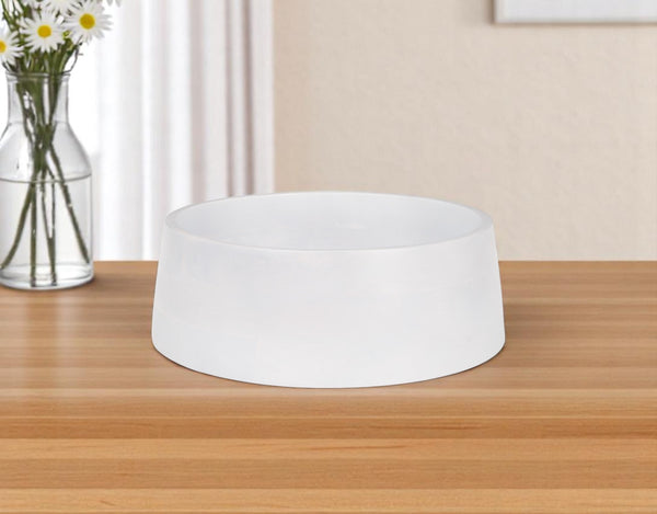 Homeroots 14" White Wood Round Centerpiece Bowl - Handcrafted Elegance For Your Table, Versatile Home Decor Piece   609348
