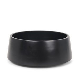 HomeRoots 14" Black Wood Round Centerpiece Bowl - Handmade Artisan Craft with Modern Minimalist Design & Versatile Use 609349