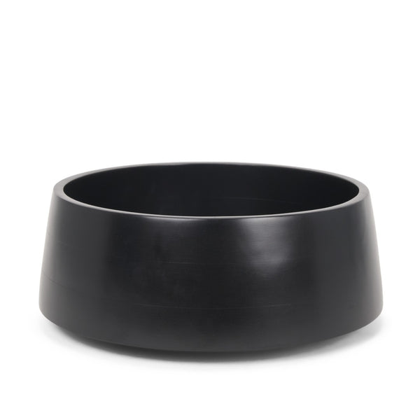 HomeRoots 14" Black Wood Round Centerpiece Bowl - Handmade Artisan Craft with Modern Minimalist Design & Versatile Use 609349