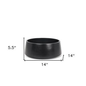 Homeroots 14" Black Wood Round Centerpiece Bowl – Handmade Elegance For Dining, Versatile Home Decor & Serving   609349