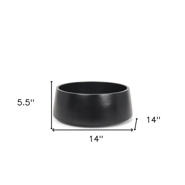 Homeroots 14" Black Wood Round Centerpiece Bowl – Handmade Elegance For Dining, Versatile Home Decor & Serving   609349