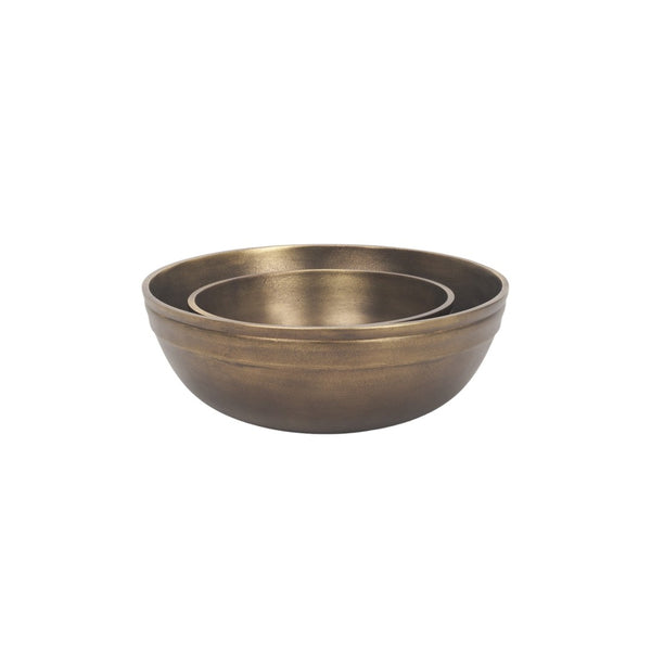 HomeRoots 11" Brass Metal Round Centerpiece Bowl - Elegant Decorative Accent for Dining, Serving & Gifting 609350