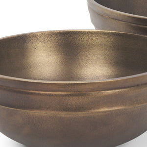 HomeRoots 11" Brass Metal Round Centerpiece Bowl - Elegant Decorative Accent for Dining, Serving & Gifting 609350