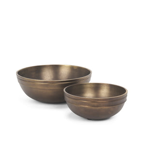 HomeRoots 11" Brass Metal Round Centerpiece Bowl - Elegant Decorative Accent for Dining, Serving & Gifting 609350