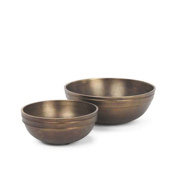 HomeRoots 11" Brass Metal Round Centerpiece Bowl - Elegant Decorative Accent for Dining, Serving & Gifting 609350