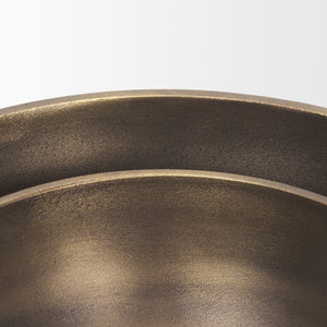 HomeRoots 11" Brass Metal Round Centerpiece Bowl - Elegant Decorative Accent for Dining, Serving & Gifting 609350