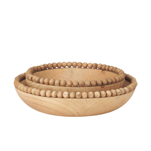 HomeRoots 3" Brown Wood Round Centerpiece Bowl Set - Elegant Serving and Decorative Accents for Any Occasion 609358