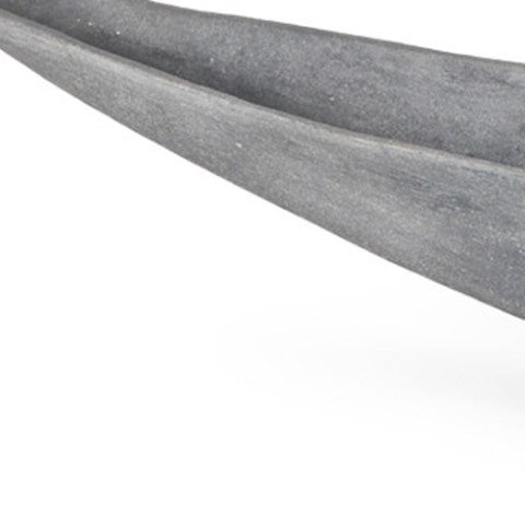 Homeroots 39" Gray Cast Aluminum Oval Centerpiece Bowl - Unique Handmade Long Boat Design For Modern Decor   609360