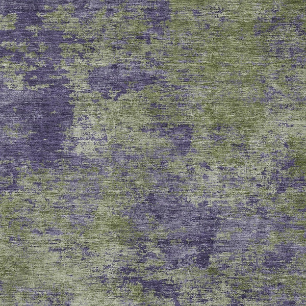 HomeRoots 5' Abstract Area Rug in Olive Green & Dark Purple - Durable, Washable for Indoor & Outdoor Use 5' X 8' 609362