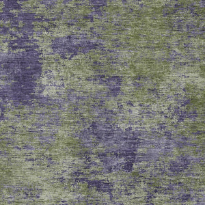 HomeRoots 5' Abstract Area Rug in Olive Green & Dark Purple - Durable, Washable for Indoor & Outdoor Use 8' X 10' 609364