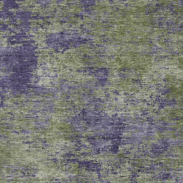 HomeRoots 5' Abstract Area Rug in Olive Green & Dark Purple - Durable, Washable for Indoor & Outdoor Use 8' X 10' 609364