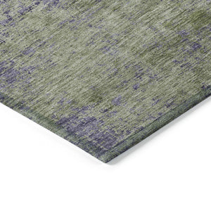 HomeRoots 5' Abstract Area Rug in Olive Green & Dark Purple - Durable, Washable for Indoor & Outdoor Use 9' X 12' 609365